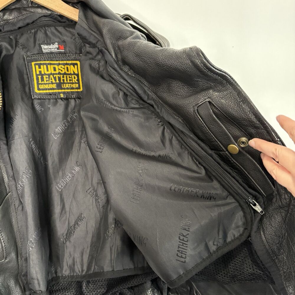 Vintage Hudson Leather Motorcycle Jacket Fitted Asymmetrical Women Size Small - Picture 4 of 12